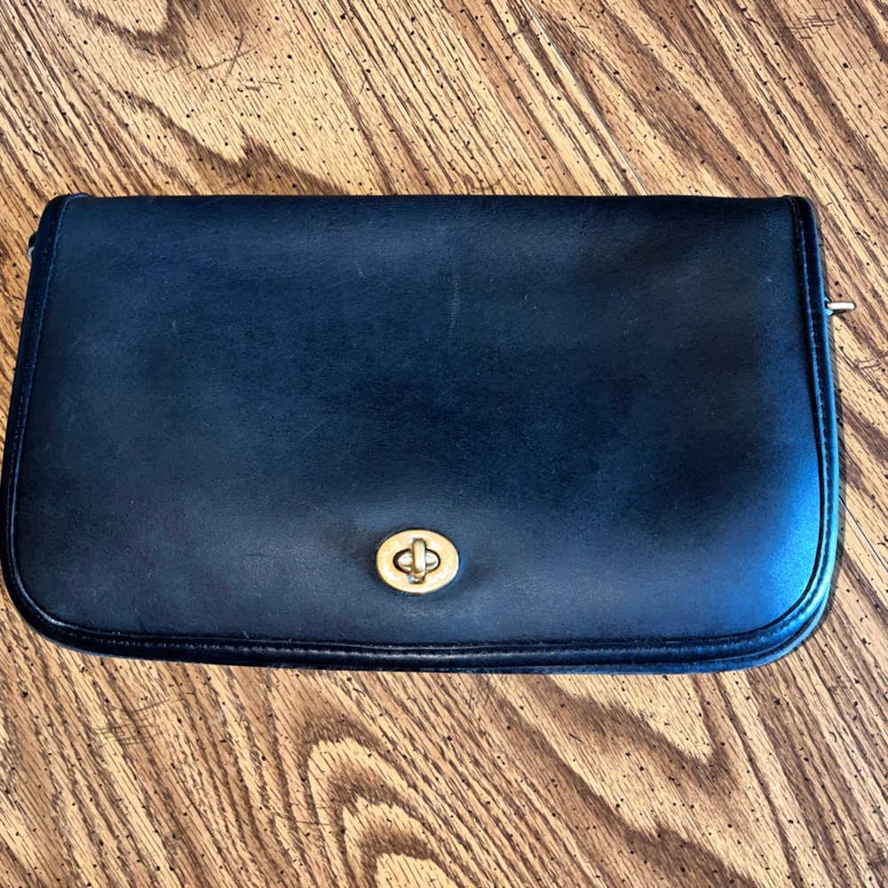 Vintage Coach Convertible Clutch Black Bag. Made USA.